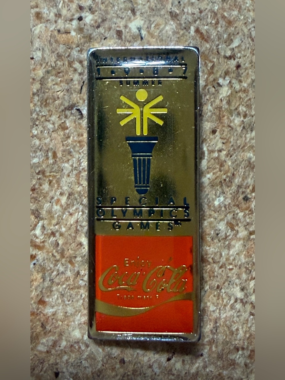 Vintage International 1987 Summer Special Olympics Games Coca-Cola Souvenir Pin